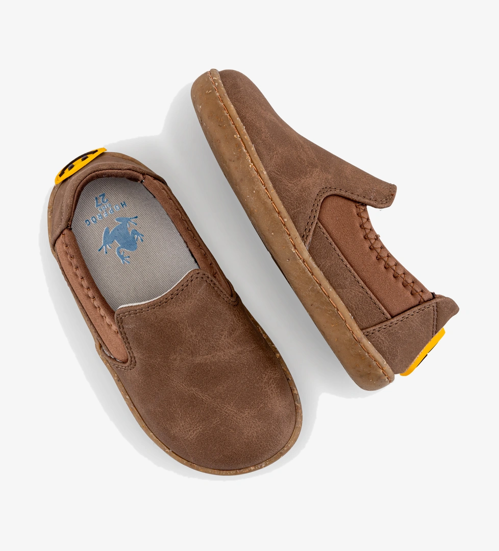 Hopfrög Smart Walker Slip-On #Tags Kahverengi Meşe Barefoot Işıklı Çocuk Ayakkabı model görseli